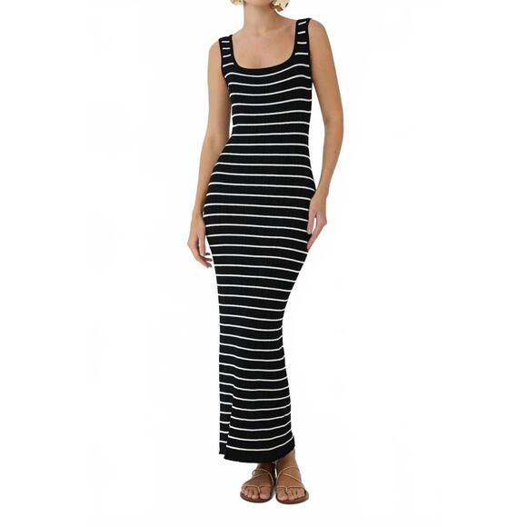 NEW J.JILL payton stripe dress in black